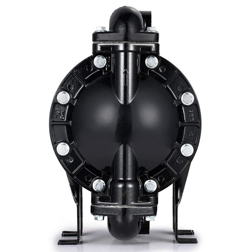 Cozyel Air-Operated Diaphragm Pump Double Diaphragm Pump 1 inch Inlet & Outlet, Dual Diaphragm Air Pump Aluminum 35 GPM Max 120PSI, Nitrile Diaphragm, QBY4-25L