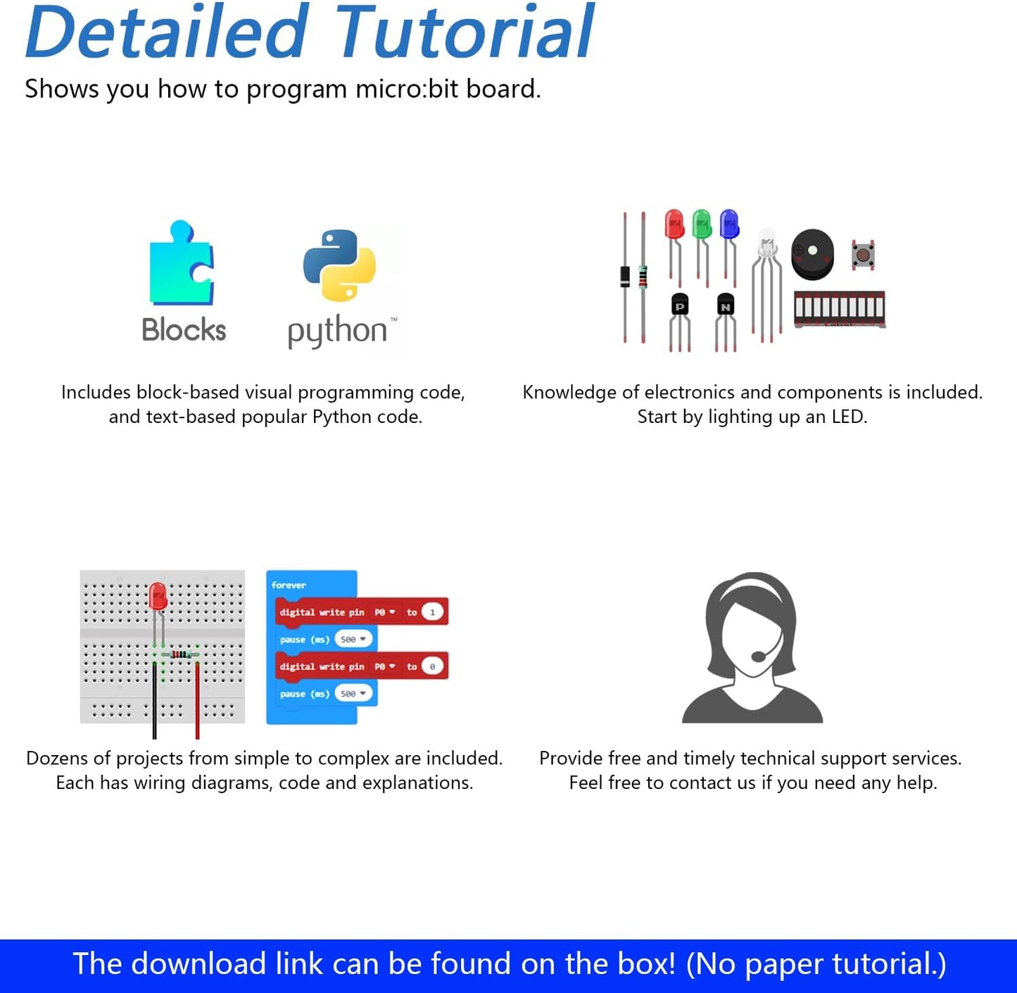 FREENOVE V1 V2), 316-Page 224 44 Ultimate Starter Kit for BBC Micro:bit (Not Included, Works with & Detailed Tutorial