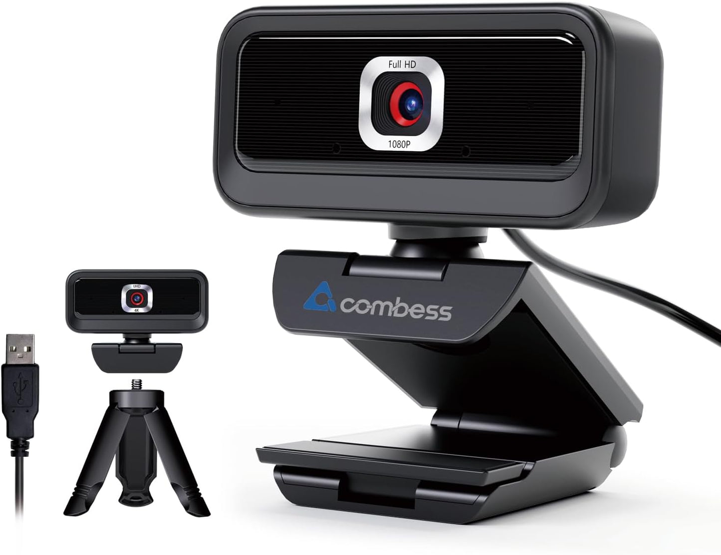 Combess 1080P 2 Webcam for PC, Computer Camera for Desktop, Webcam with Tripod,USB Web Cam, Noise Reduction Mics