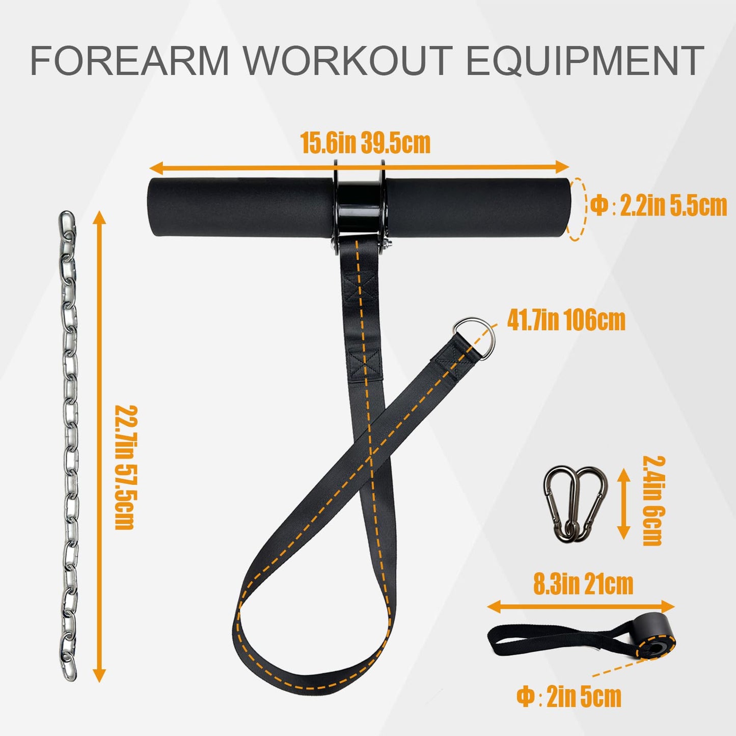 KORIKAHM Forearm Strengthener Roller, Dia: 2.2" Forearm Workout Equipment with Thick Handle, Wrist Roller, Forearm Blaster for Wrist and Arm Grip Strength Trainer (Fat Wrist Roller)