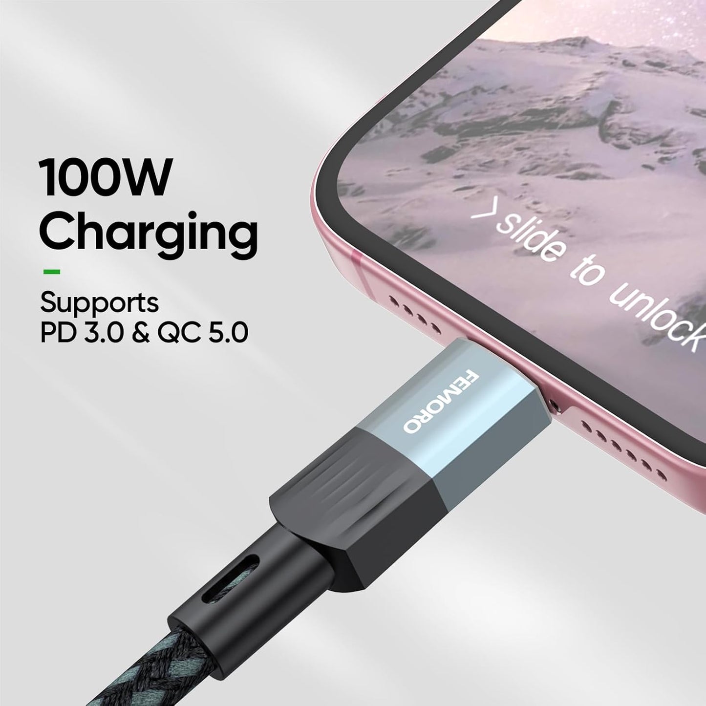 10Ft 10Gbps Transfer/100W Charging/4K@60Hz 3.2 USB C Extension Cable Long, Data USBC Male to USB-C Female Cable
