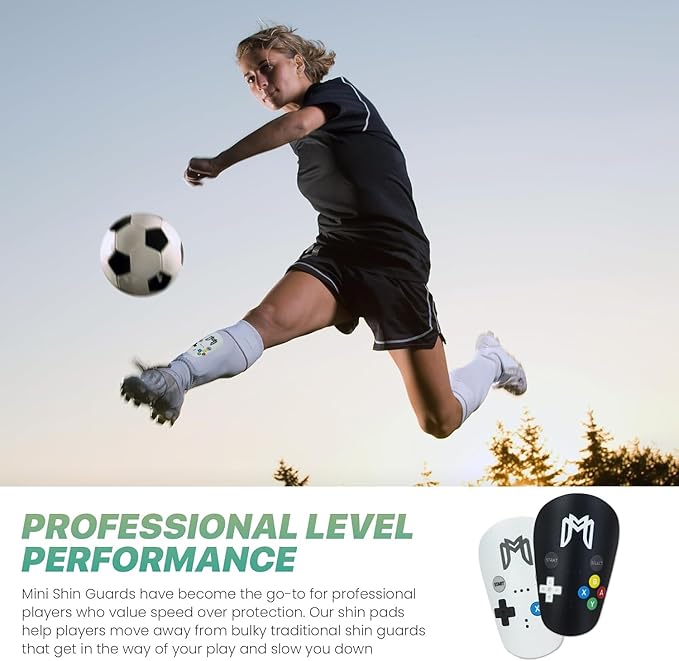 MiniGuards - Mini Shin Guards for Soccer Players - Tiny Shin Pads for Men, Women, Teens - Miniature Shin Guards 3.9 x 2.4 inch - Perfect for High Level Soccer Athletes