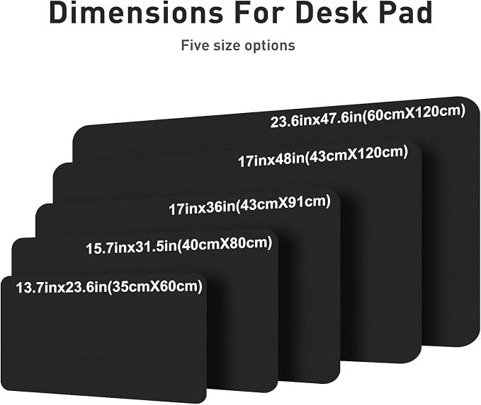 Aothia Leather Desk Pad Protector, Mouse Pad, Office Desk Mat, Non-Slip PU Leather Desk Blotter, Laptop Desk Pad, Waterproof Desk Writing Pad for Office and Home (Black,36" x 17")