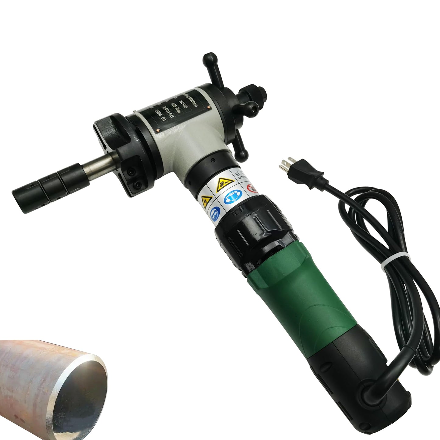 Maisutseb Electric Inner Swelling Pipe Beveling Machine 220V 1200W Stainless Steel Handheld Chamfering Machine for Dia 1.1"-3.0" Pipe Cutting Bevel Welded Connections