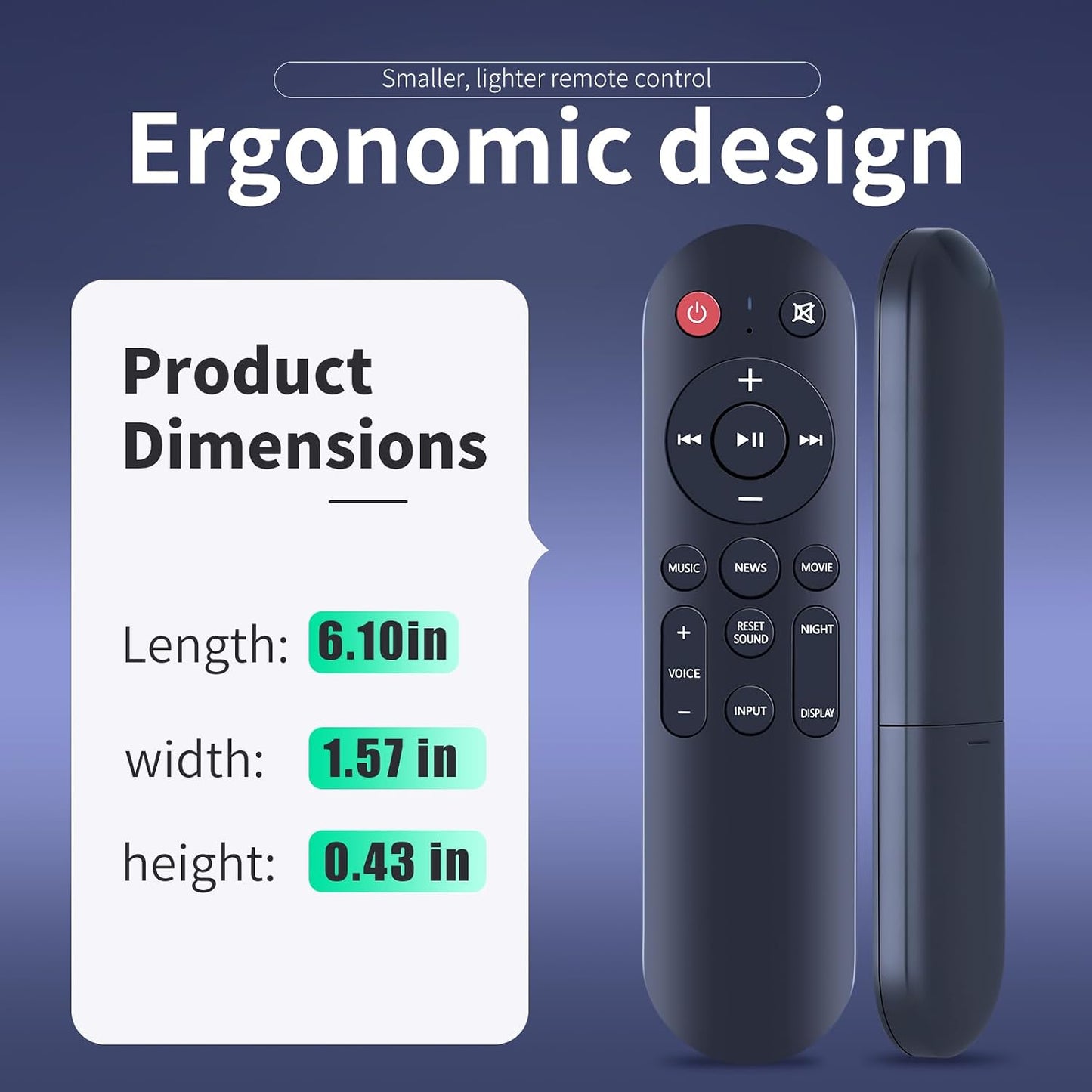 ZWP 2.1ch S100 Replacement Remote Control for Wohome Sound Bar Small TV Soundbar Speakers