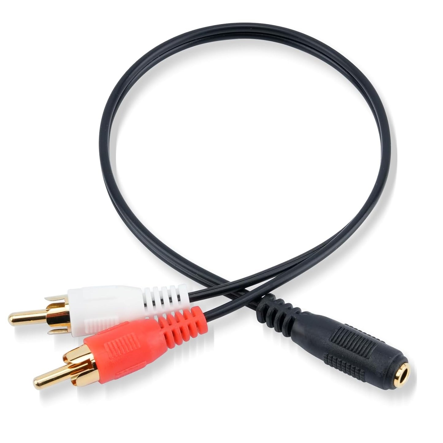 EZYUMM 3.5mm 2 (1ft), MP3, Female to RCA Splitter Male Stereo Audio Y Cable Gold Plated Adapter with OFC Conductor