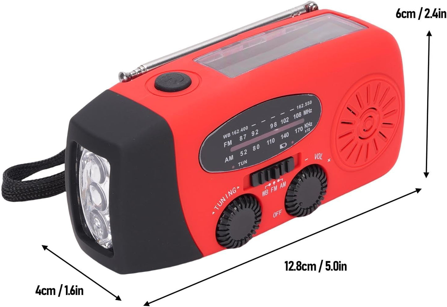 Aoaoy 3 Solar Radio Emergency Hand Crank Portable Power Bank AM/FM NOAA Weather Radio with LED Flashlight Cell Phone