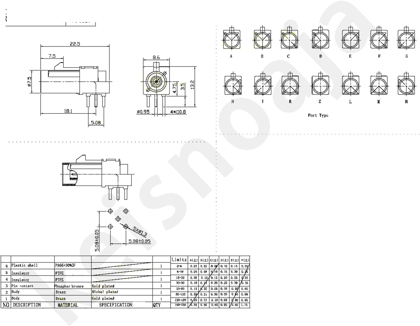 keisnoaja 50ohm Fakra SMB A Male RF Coaxial Adapter, Fakra A Male PCB Mount Right Angle Connector for GPS Telematics