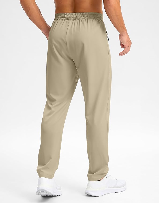 Pudolla Men's Lightweight Hiking Pants Quick-Dry Outdoor Sweatpants with Zipper Pockets for Casual Travel Athletic Workout