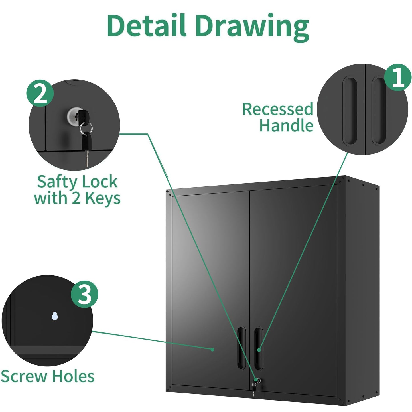 VIYET Metal Tool Cabinet,Garage Storage Cabinet System,Wall Cabinet & Locking Rolling Tool Cabinet with Doors and Adjustable Shelves,Steel Tool Cabinets for Home