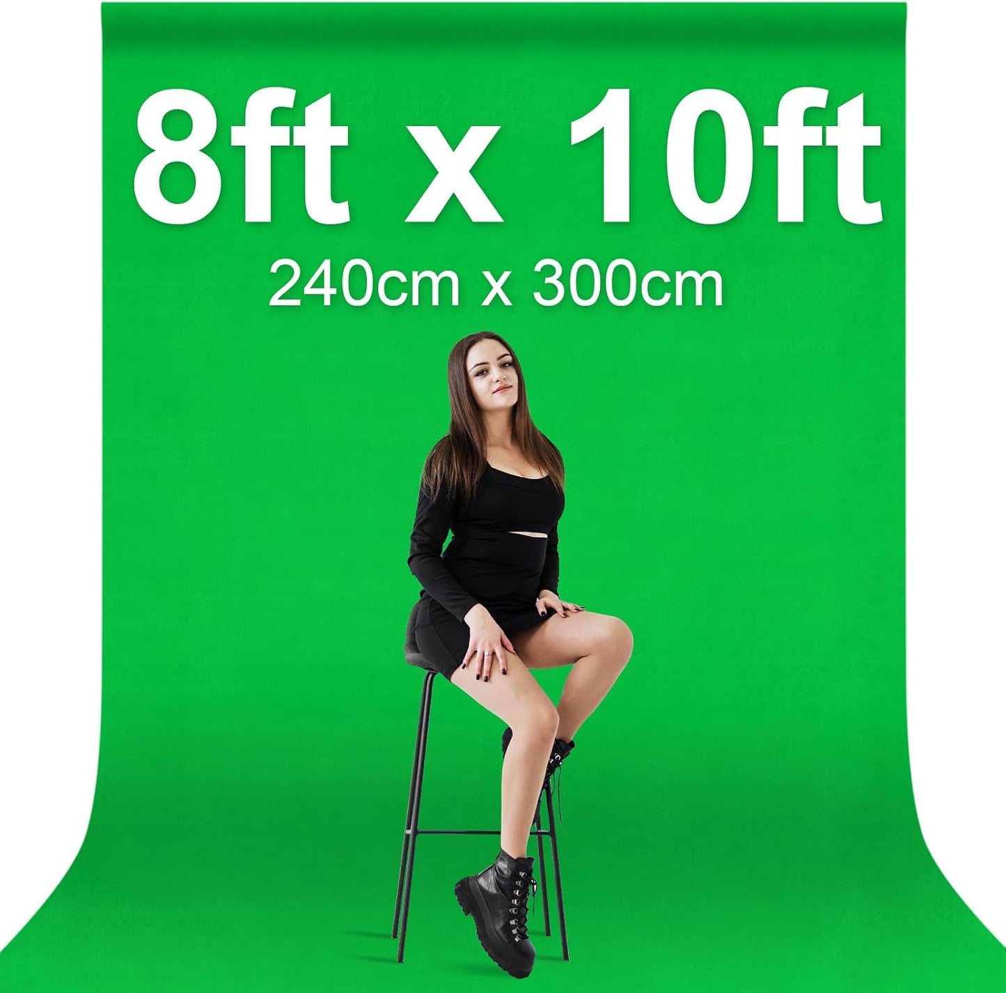 EMART 8 10 4 Green Screen Backdrop, x Ft Photography Greenscreen Background Sheet Fabric Kit for YouTube Video