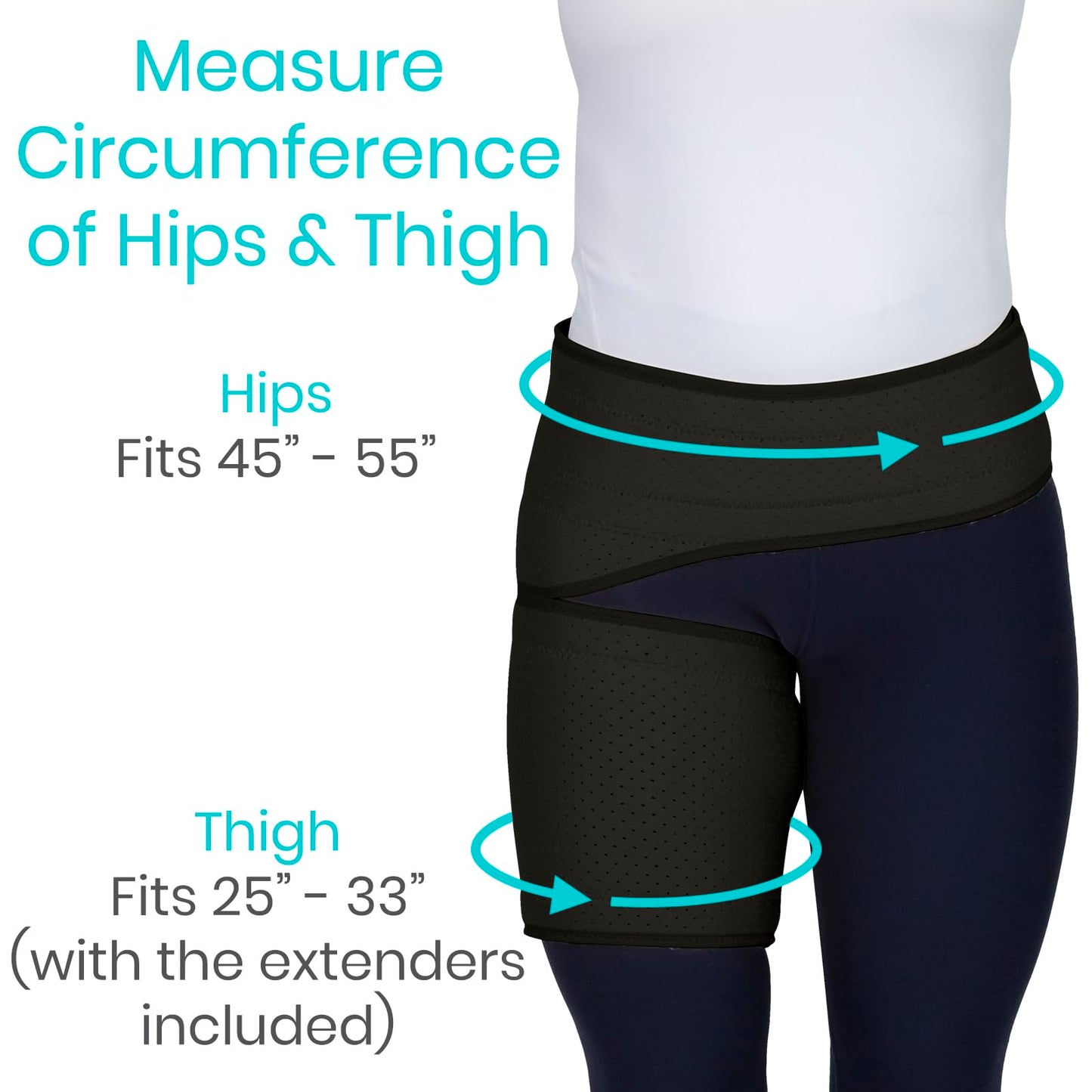 Vive Hip and Groin Brace - Sciatica Brace - Bursitis Hip Pain Relief for Women and Men - Hip Flexor Compression Wrap Support - Thigh, Hamstring Recovery for Joints, Nerve Pulled Muscles and Arthritis