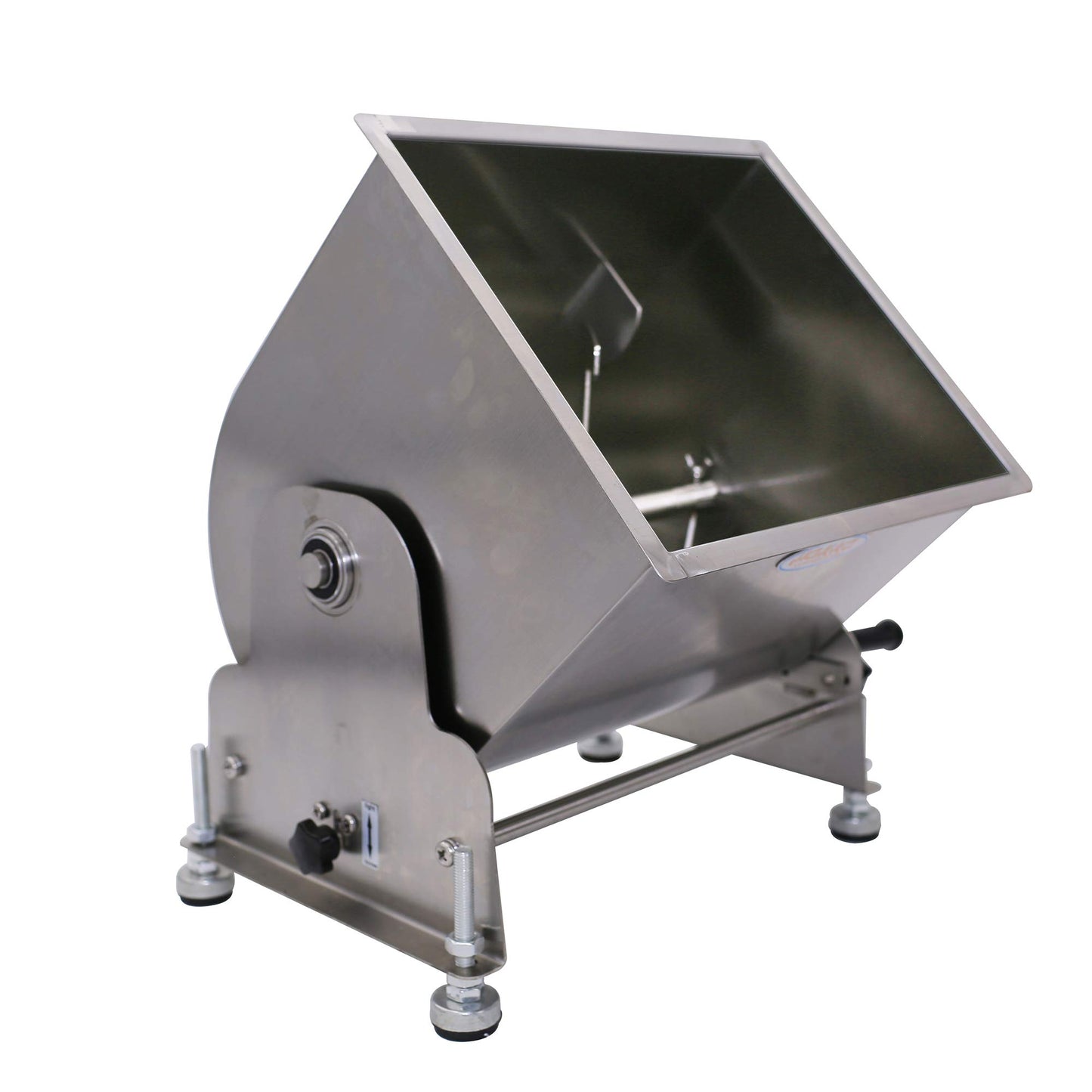 CMI Commercial Tilting Mixer Stainless Steel Manual Meat Mixers with Lid, 35Lb/20L Tilt Tank,(Mixing Maximum 35Lb for Meat),Sausage Mixer Machine Meat Processing Equipment(20L/35Lb-Tilt Tank(Gear))