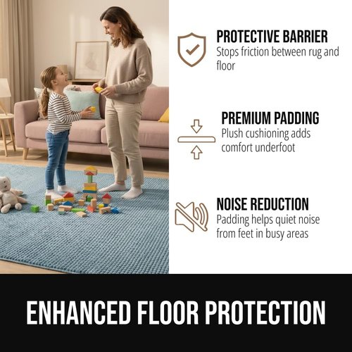 GORILLA GRIP Premium Rug Gripper Pad - Extra Thick 8x10, Breathable & Slip Resistant for Hardwood Floors - Beige