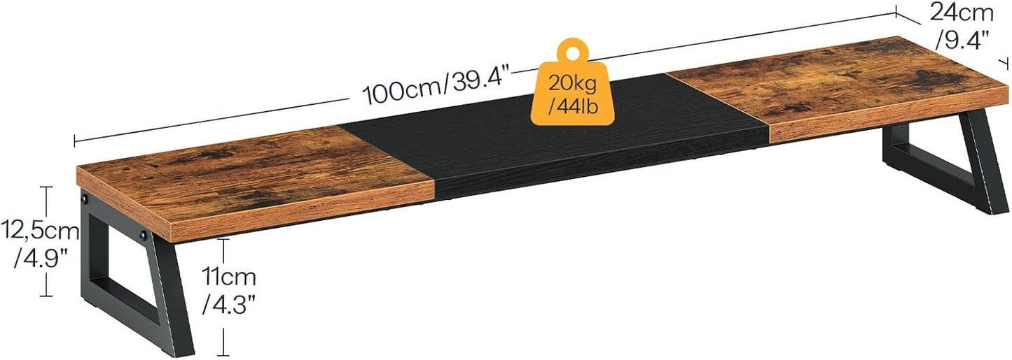 39 Inch 2 BF121CJ01 HOOBRO Dual Monitor Stand Riser, Large Computer Monitor Stand for Monitors, Computer Monitor Riser