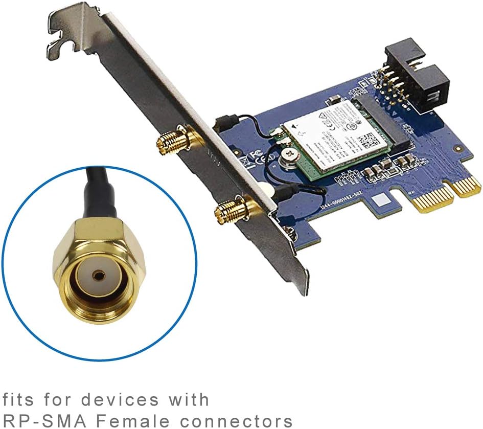 eifagur (4-Pack), 9dbi 2.4GHZ 5GHZ 5.8GHZ Dual Band Long Range WiFi Antenna RP-SMA Connector with Magnetic Base for IP