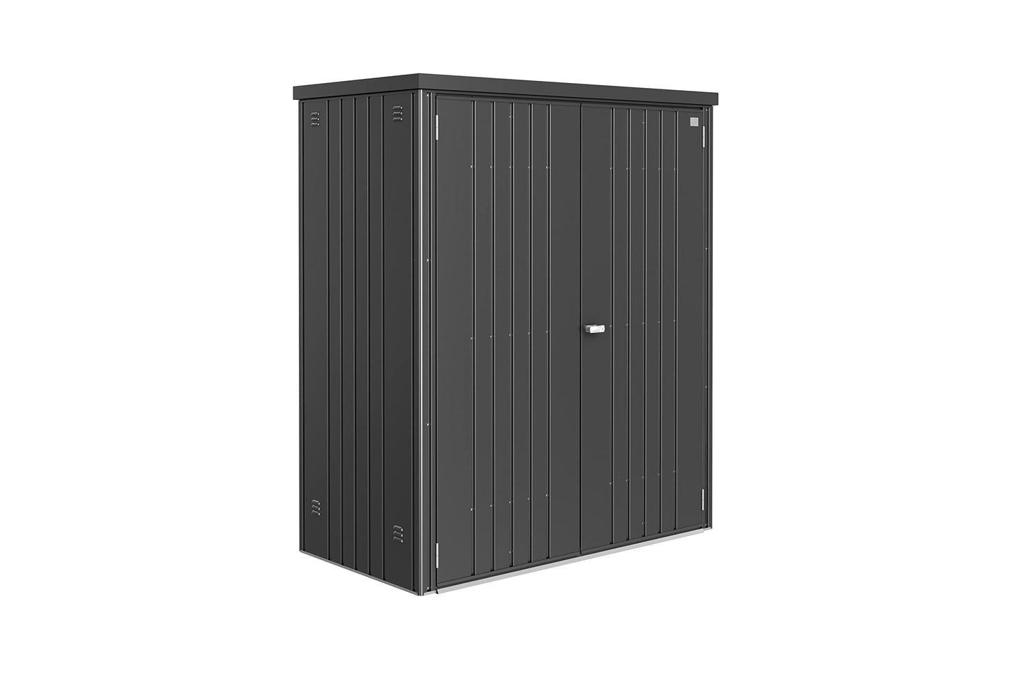 Biohort Equipment Locker 150 in Steel Metallic Dark Grey 61in x 33in x 72in Outdoor Storage Locker with Floor Kit