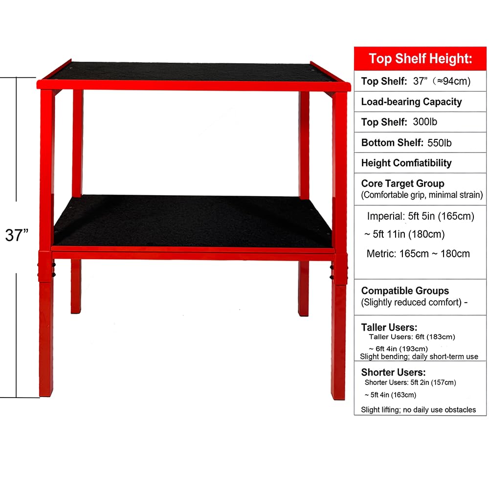 OGODU Commercial Heavy Duty Adjustable Dumbbell Stand & Kettlebell Stand, Adjustable Dumbbell Weight Rack, Kettlebell Storage Rack, Weight Rack for Garage/Home Gym/Commercial with Non-Slip Base, Anti-Tip Safety & Space-Saving Design, Weight Capacity 500/6