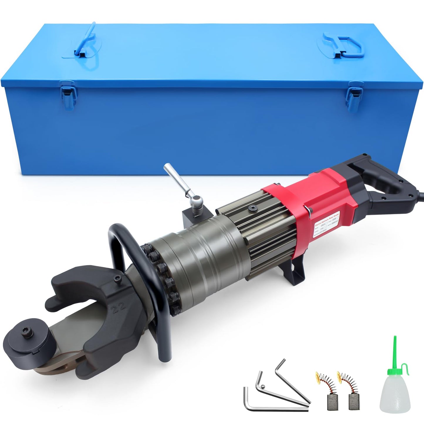 1400W Electric Rebar Bender 7/8" Hydraulic Rebar Bending Machine,2-2.5s Fast Bend 16-22mm 0.9" #7 Rebars Steel Bar Metal Portable Industrial Tool Easily Bending Angle 0-90 Degree,110V, HRB-22