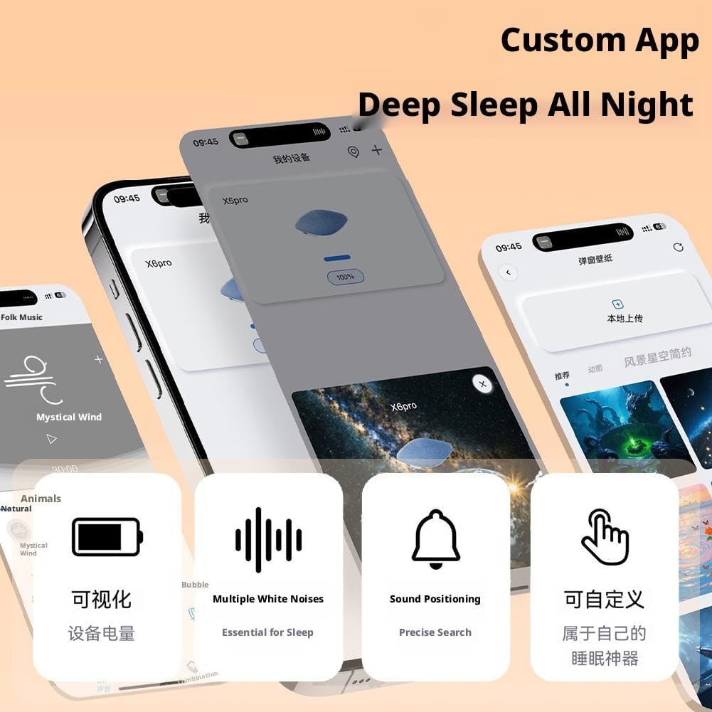 Generic 1 Sleeping Speaker Under Pillow, Portable Pillow Speaker with White Noise Timer, Sleep Headphones for Deep