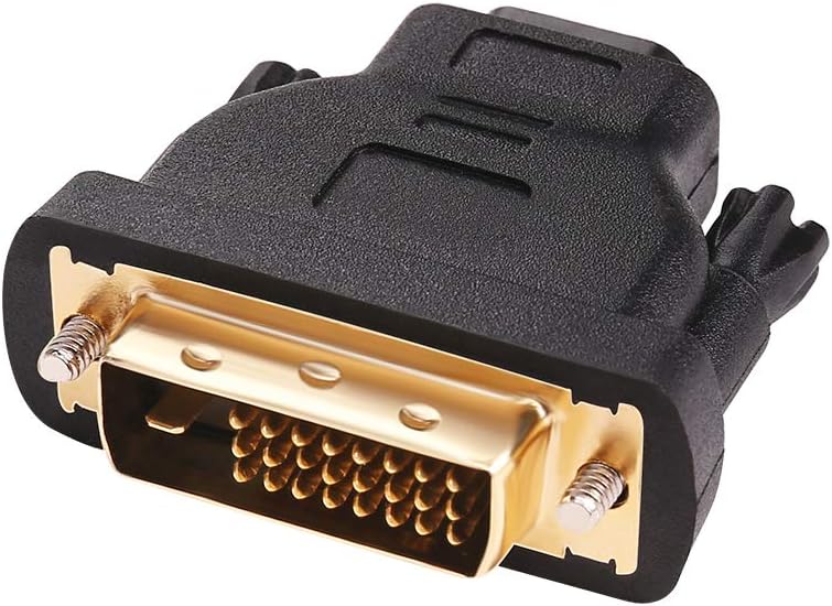 DTECH 4K 1080P DVI to HDMI Adapter DVI Male to HDMI Female Bi-Directional DVI-D Port Converter Gold Plated Connector