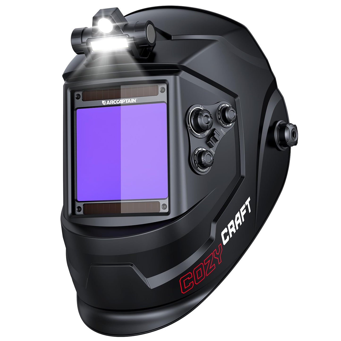 ARCCAPTAIN 55A Plasma Cutter, Non-Touch Pilot Arc High-Frequency Plasma Cutting Machine + ARCCAPTAIN Large View 3.94" x 3.66" True Color Auto Darkening Welding Helmet with Light