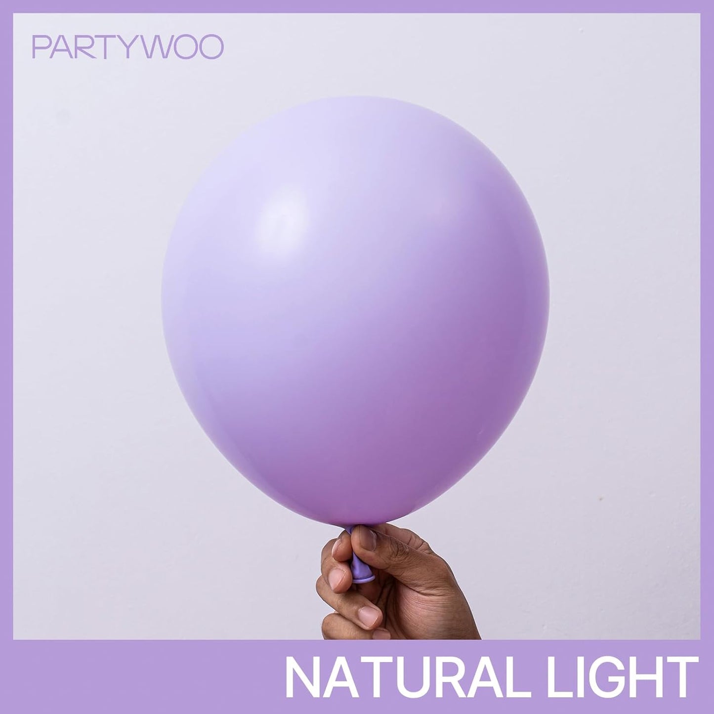 PartyWoo Lavender Balloons - 130-Piece Pack in Light Pastel Purple | Perfect for Baby Showers & Birthday Parties