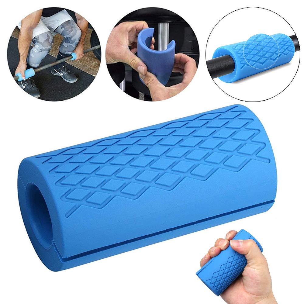 Grip Fat Bar Dumbbell Grips - Thick Barbell Handle for Weightlifting, Fitness - Silicone Non-Slip Protective Pad, 1 Pair Green
