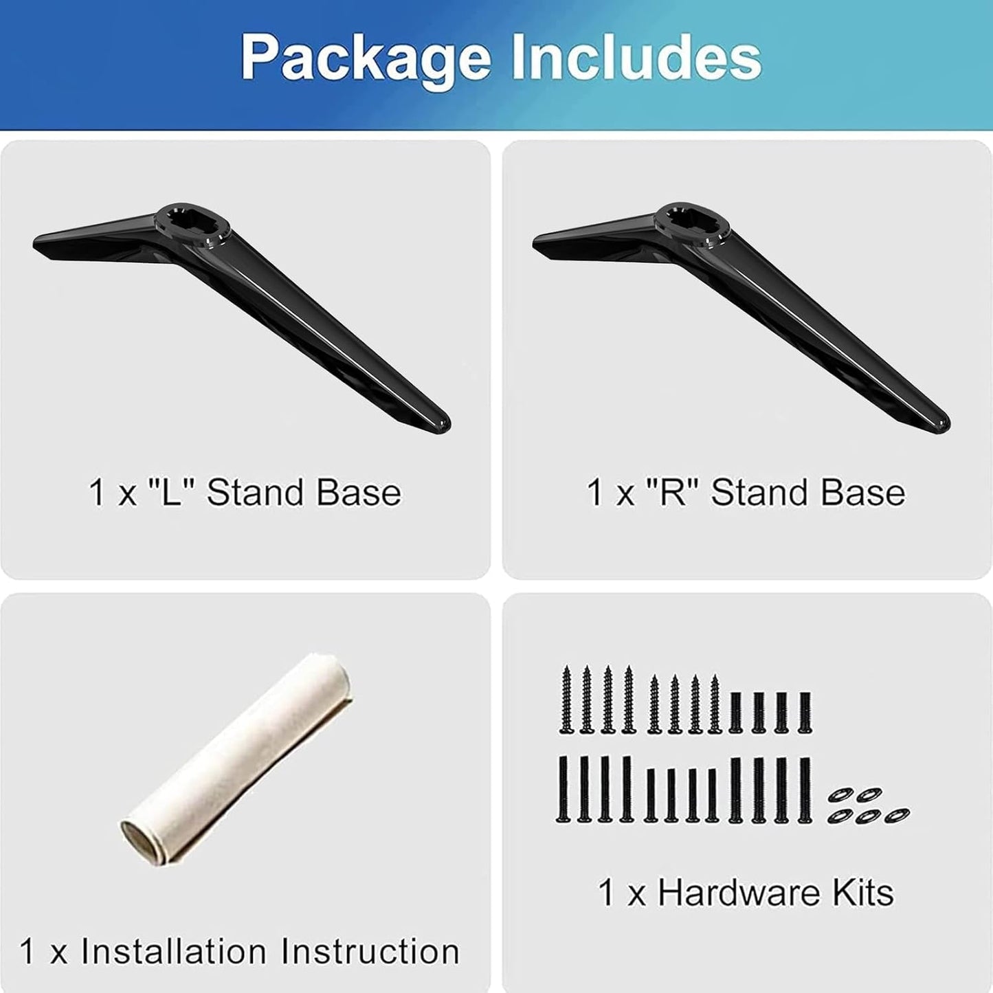 Yaotieci TV Legs for Onn Roku TV Stand Legs, Base Stand Only for Onn Roku, Please Measure The Distance Between The