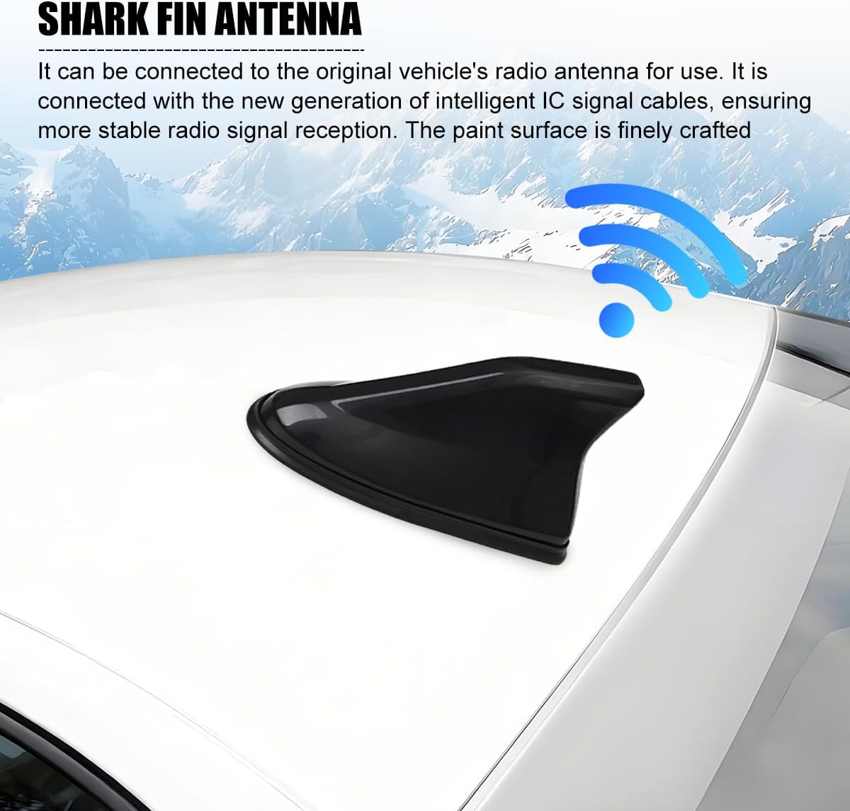SWPHRT Car Shark Fin Antenna Cover, Vehicle Top Roof Aerials AM FM Radio Signal Base with Adhesive Tape, Automotive
