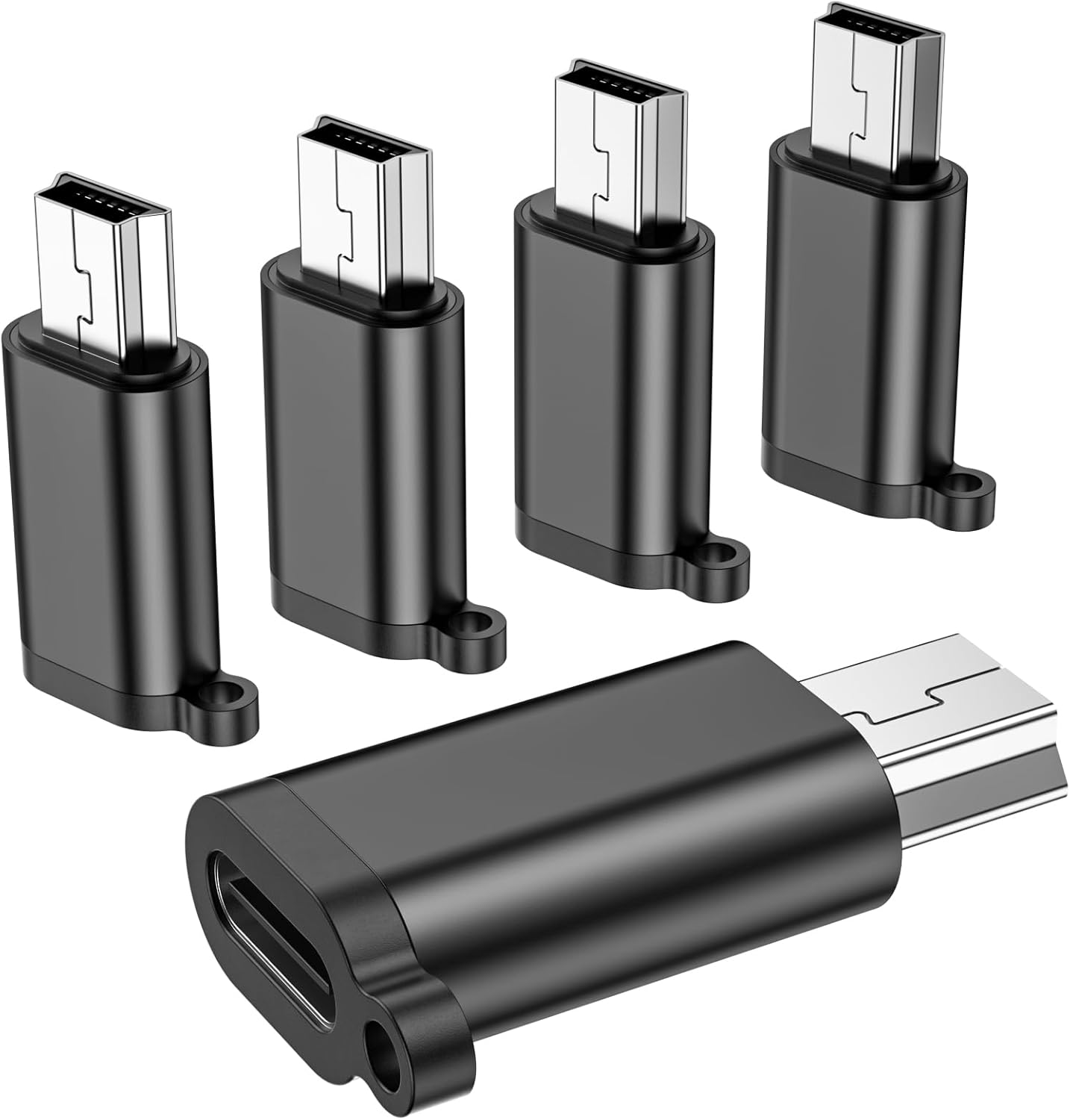 Fidioto 2.0 Cam/MP3 etc.(5 Pack) USB Mini Adapter,USB-C to Mini-USB Adapter, Type C Female to Mini USB Male Converter
