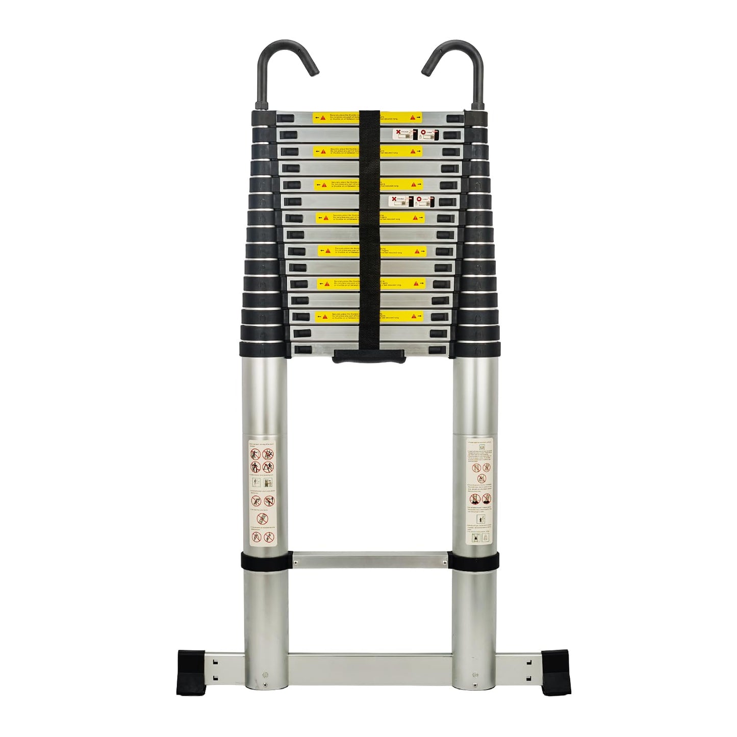 IKAYVOTO Ladder 20.3 FT | Aluminum Lightweight Extension Ladder with Stable Hooks | Heavy Duty 330lbs Max Capacity Multi-Purpose Telescopic Collapsible Ladder for Home, RV or Outdoor Work