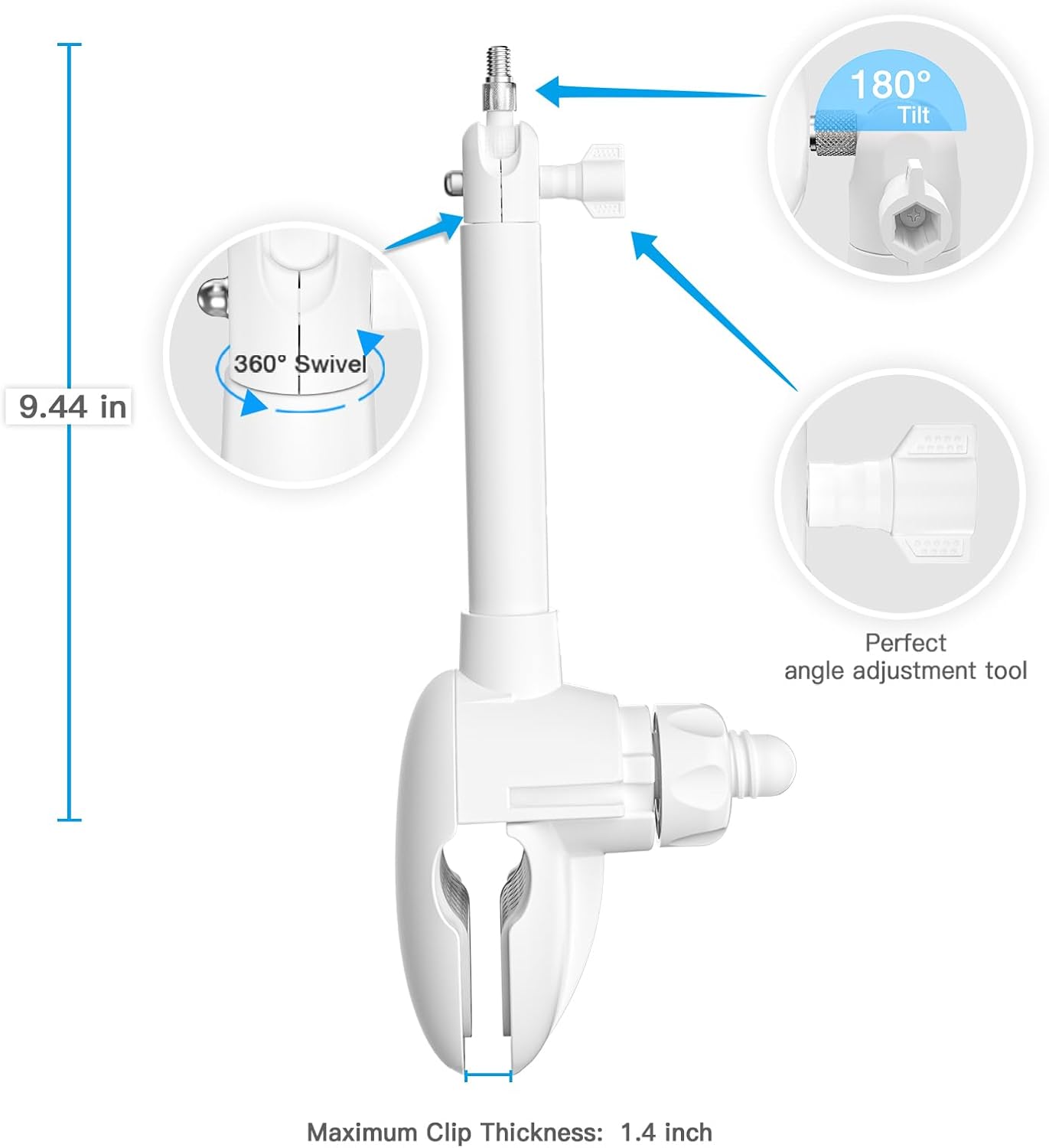 MBP481/MBP482/MBP483/MBP33XL, HB66 1/4''-20 Flexible Baby Monitor Mount for Motorola Baby Monitor for Hellobaby and All