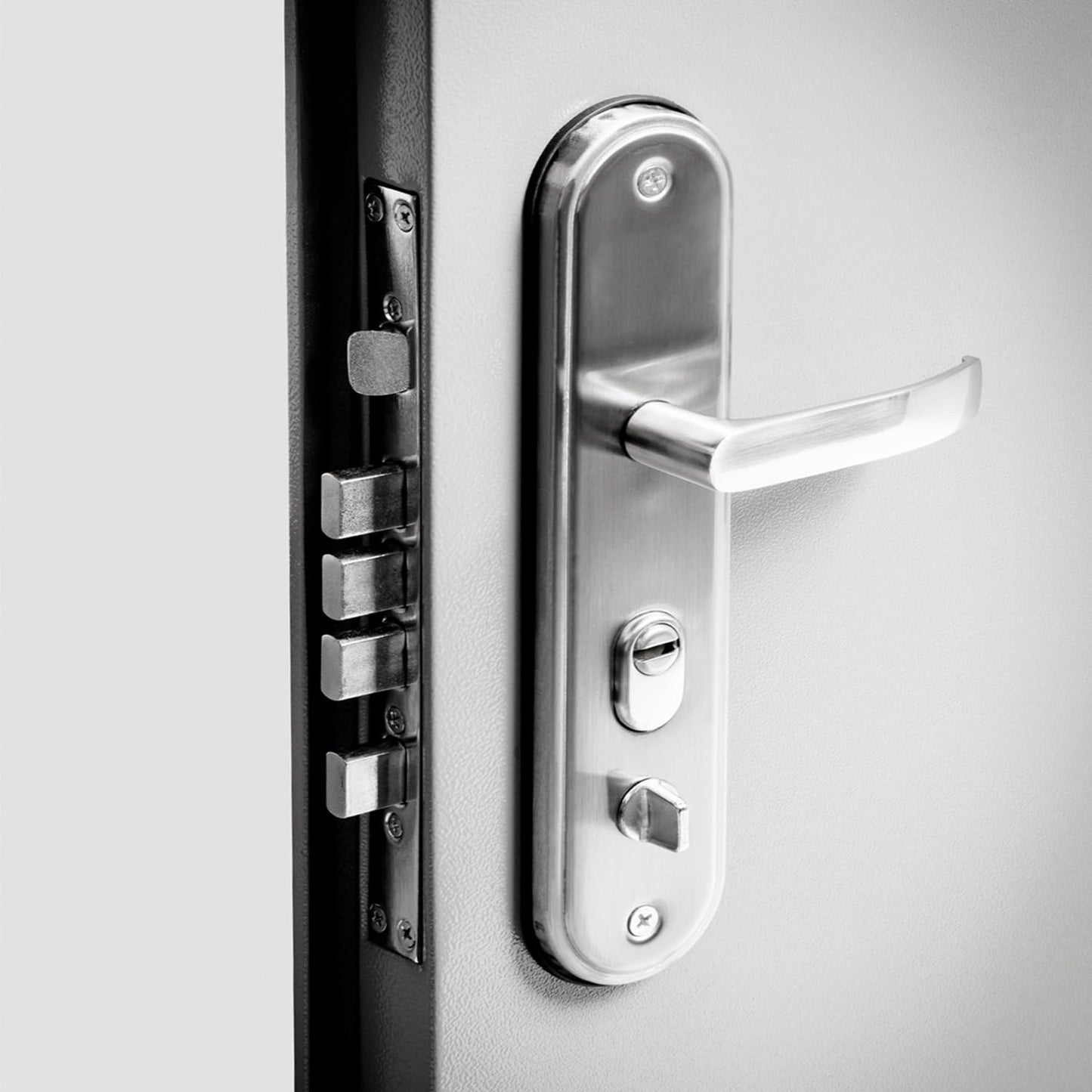 VIZ-PRO Quick Mount Double Steel Security Door with Frame and Hardware, Gray Left Side-Active Leaf Inward