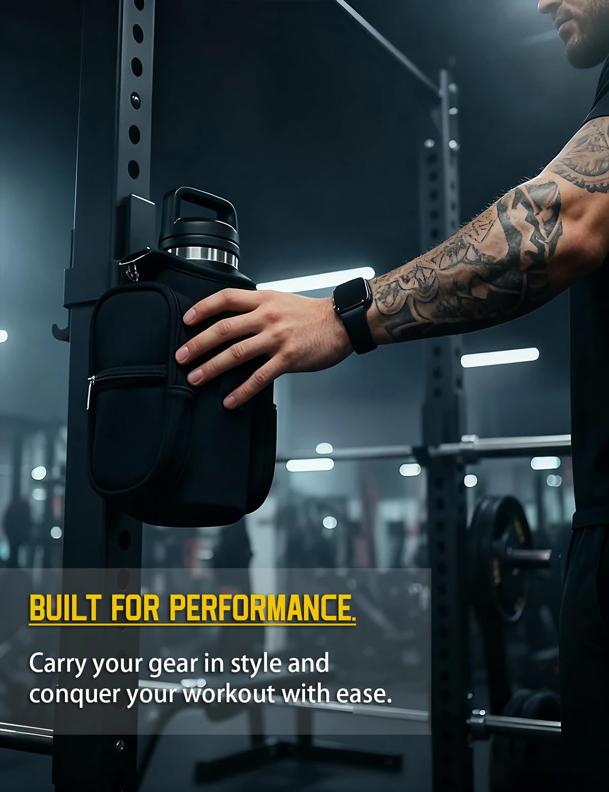 Magnetic Gym Bag for Men & Women - Water Bottle Holder, Crossbody Strap, Touchscreen Pocket & Creative Storage - Perfect for Gym, Running, Travel & Fitness Essentials