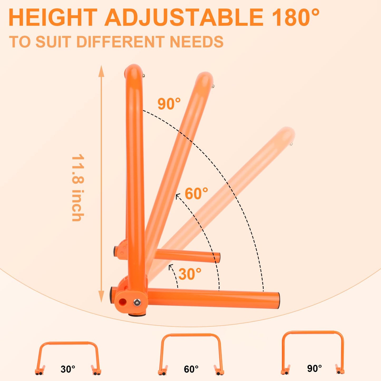 Hikeen Agility Speed Training Hurdles, Adjustable Agility Training Hurdles for Football, Basketball, Soccer Hurdles Training Equipment Set of 6, with 12 Marker Cones, 1 Storage Bag