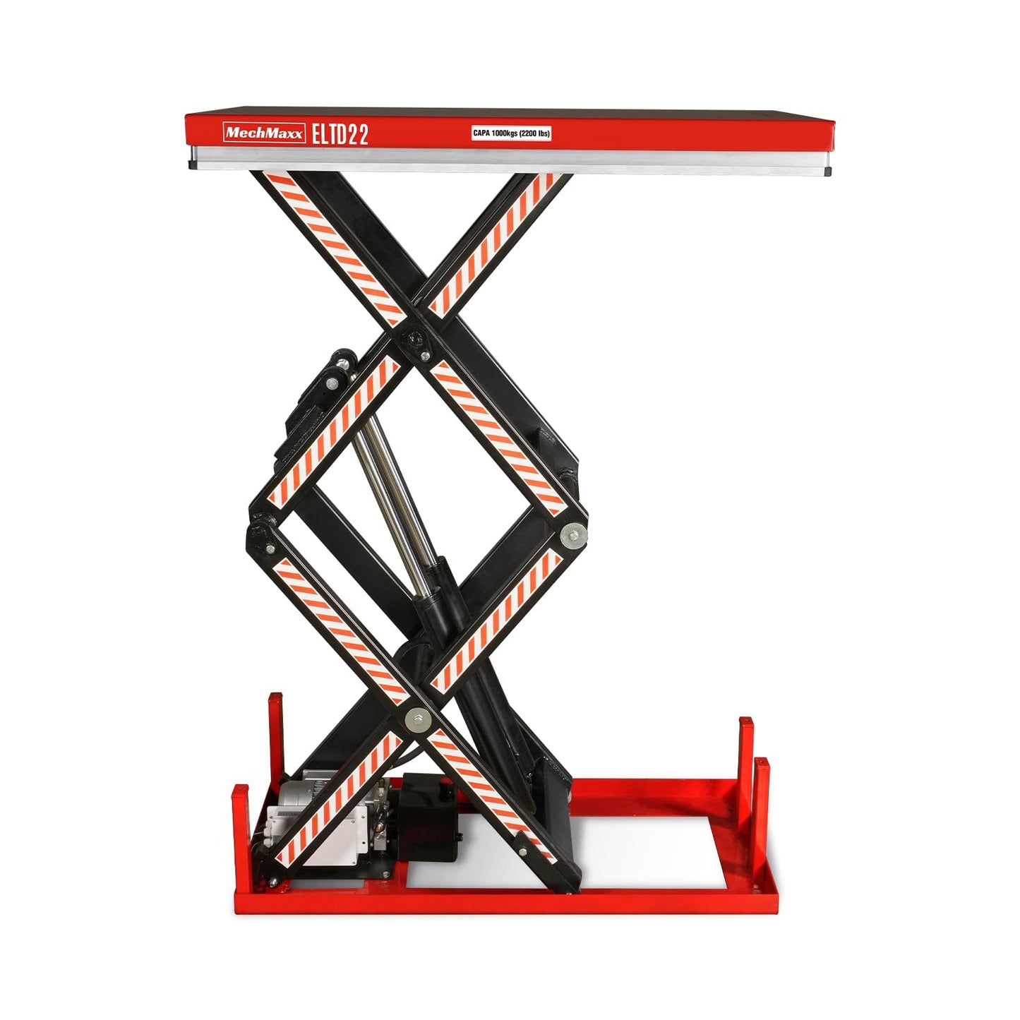 Mechmaxx 2200 lbs Capacity Stationary Electric Hydraulic Double Scissor Lift Table – 63" x 39.4" Platform, 70.1" Lift Height, UL Certified Motor, UL Certified Motor,Model ELTD22