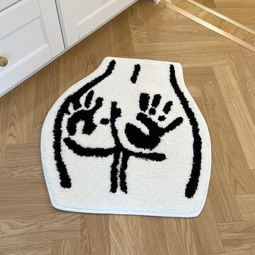 LAKEA Tufted Bathroom Rug - Soft, Non-Slip, Absorbent Handmade Carpet | 23.6" x 21.7" Handprint Design