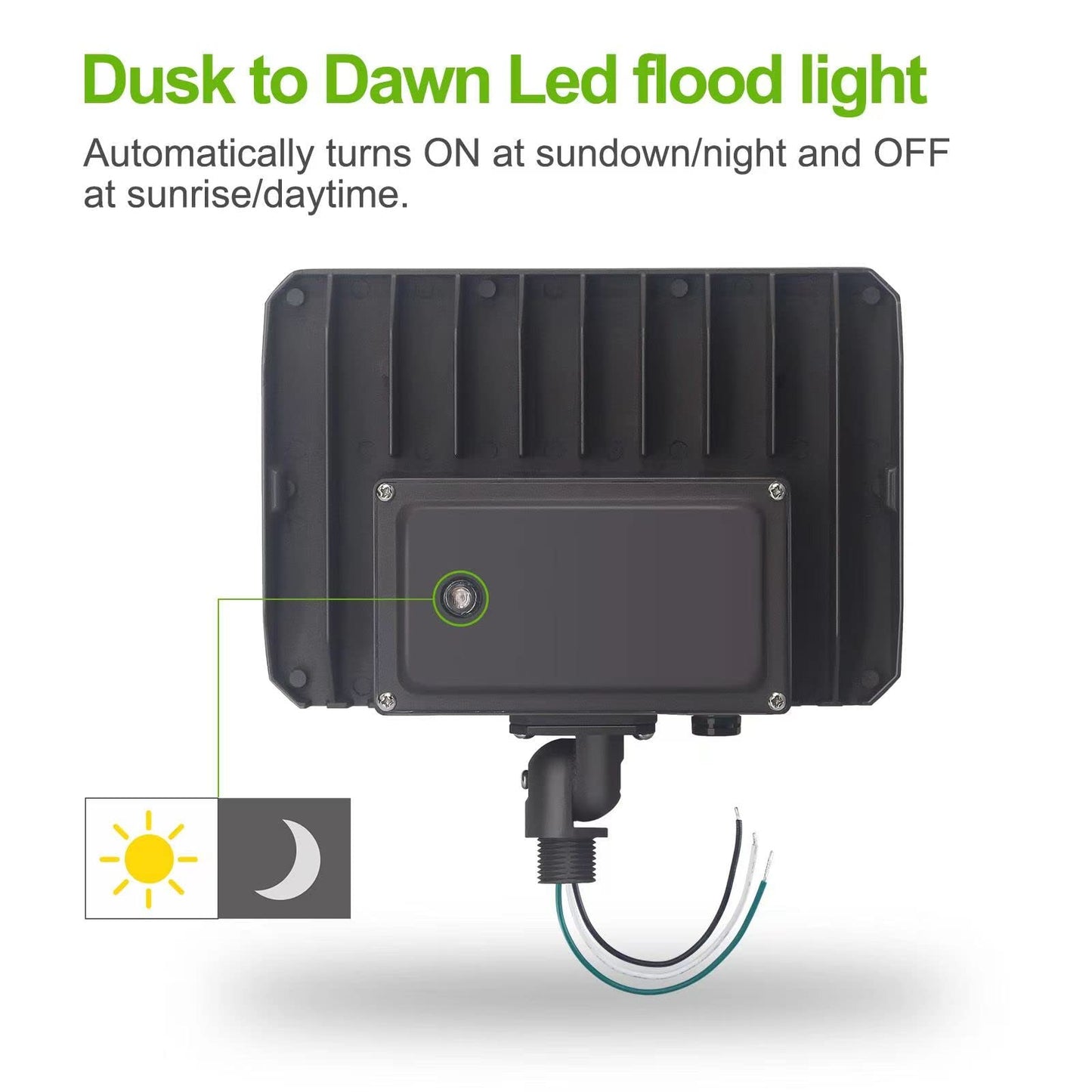 Paktonvo 100W LED Flood Light with Knuckle, Outdoor floodlight Dusk to Dawn Photocell 5000K 14000lm AC100-277V Equivalent 1000W, ETL Waterproof Wall Mount LED Security Light for Yard Garden 2 Pack