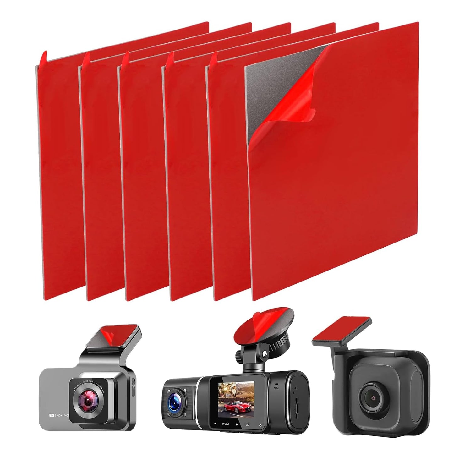 Suplogico 6Pcs 60% Heavy Duty Dash Cam Mounting Tape - Ultra Heat Resistant Double-Sided Adhesive Pads for Windshield