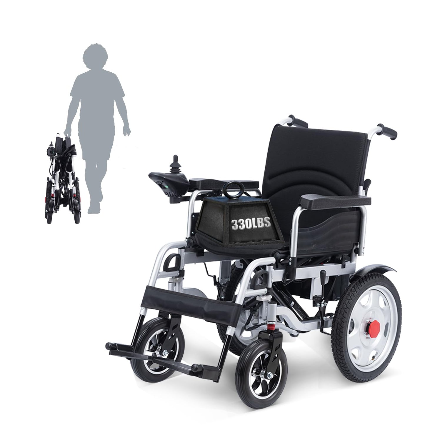 Electric Wheelchairs for Adults Lightweight Foldable Motorized Wheelchair for Seniors Support 330lb,500W Motor All-Terrain Power Wheelchair,Compact Size Travel Wheelchair Airline Approved