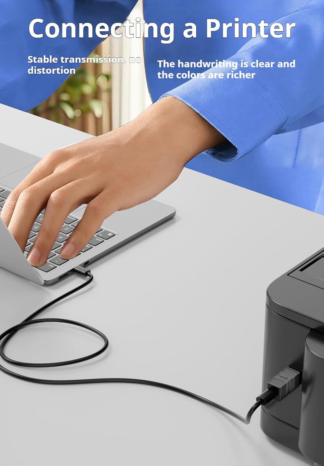 WITRN 3.0 USB C to B Adapter, USB Type-C to USB B Square Connector for Printer, Hard Drive Enclosure, Copier, Scanner