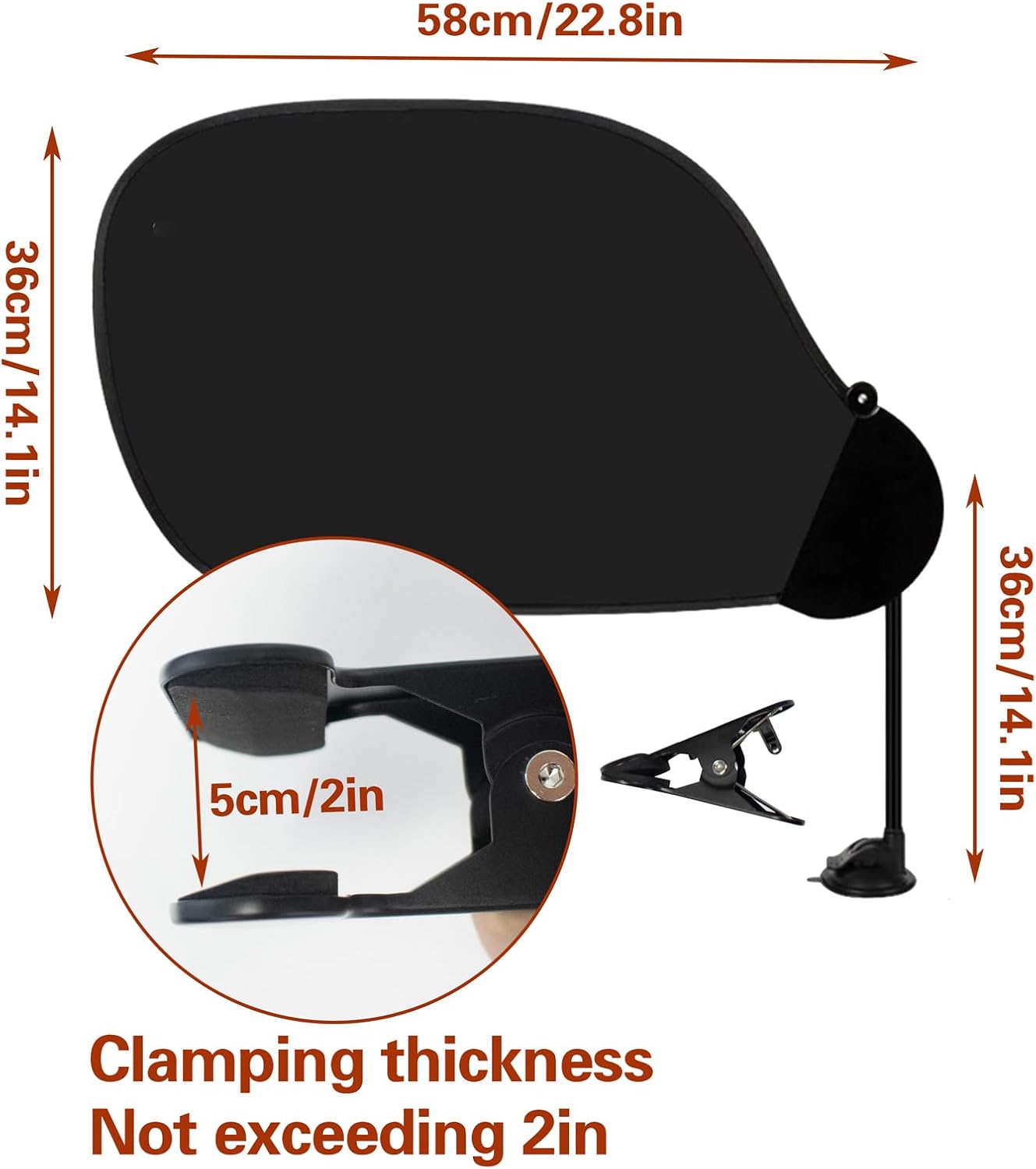 JoyHuaTrade (2 22.8 14.2 Inch Laptop Sun Shade with Clip and Suction Cup Ways to Use), x Flexible Adjustable Cubicle