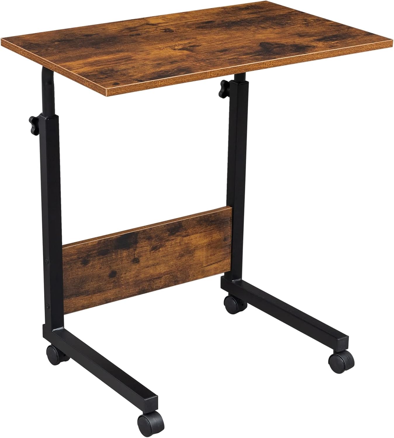 23.62 15.74 27.16-37.79 Mobile Side Table, Mobile Laptop Desk Cart, Adjustable Over Bed Table with Wheels for Sofa
