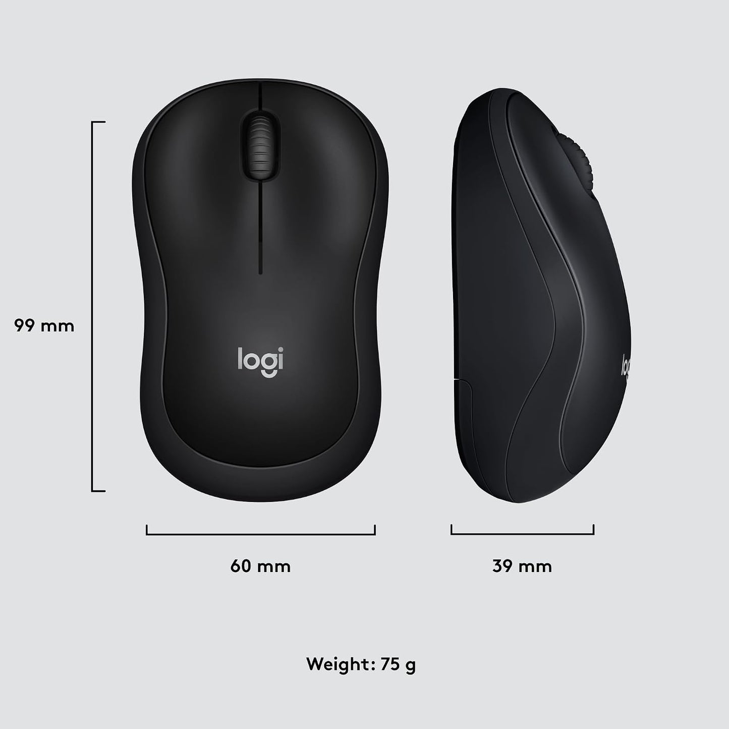 Logitech M220 Wireless Silent Mouse in Sleek Black