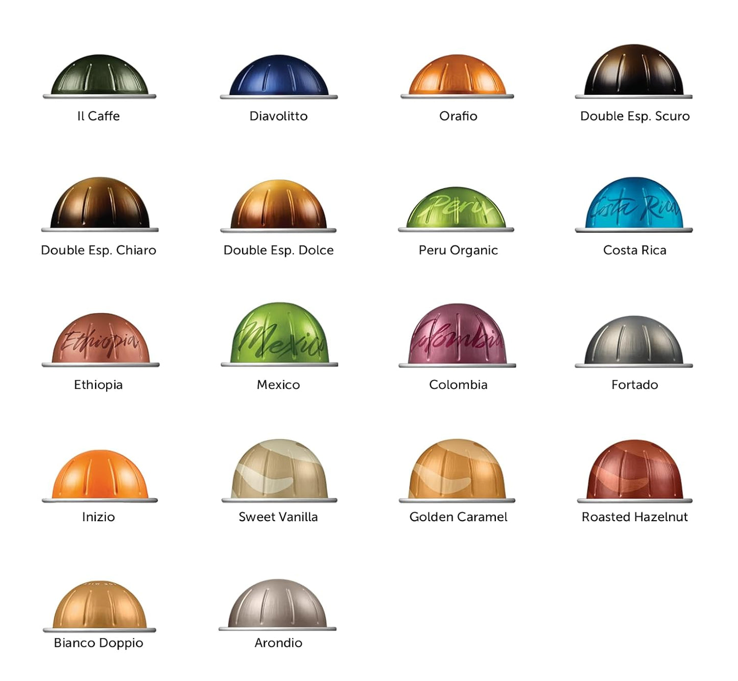 Skiennix Coffee Sampler Variety Pack - 18 Nespresso Vertuo Pods with 10 Wooden Stirring Sticks