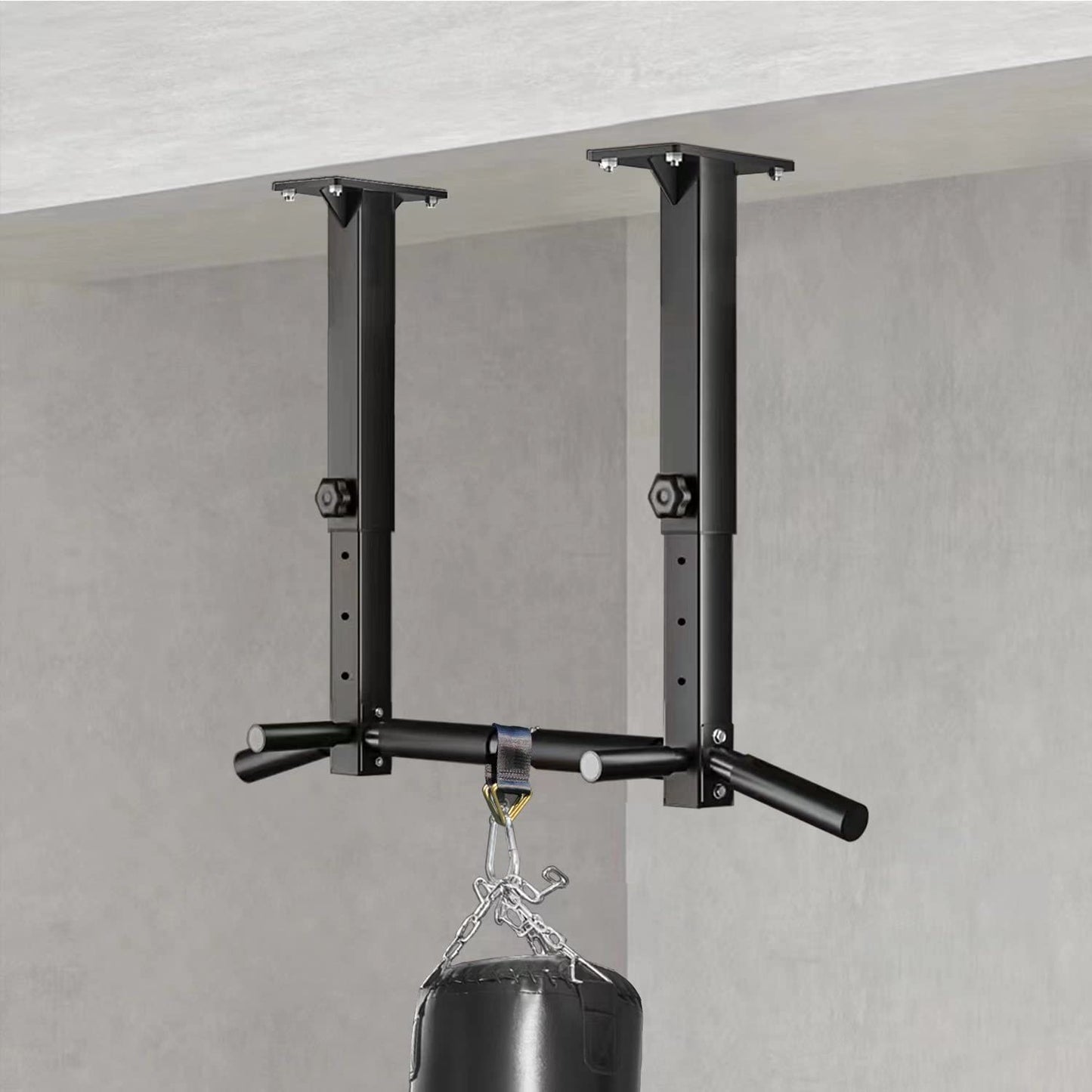 Wall Mount Pull Up Bar, Joist Mount Pull Up Bar, Beam and Rafter Mounted Chin Up Bar for Home Gym With Wood Mount and Wall Mount Screws (Black2)