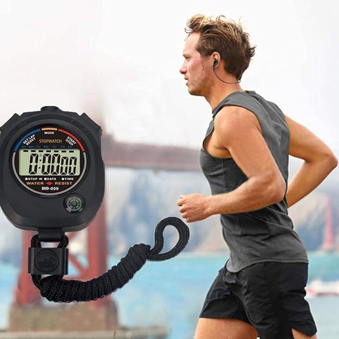 Multi-Function Electronic Digital Sport Stopwatch Timer, Large Display with Date Time and Alarm Function,Suitable for Sports Coaches Fitness Coaches and Referees (5pack)