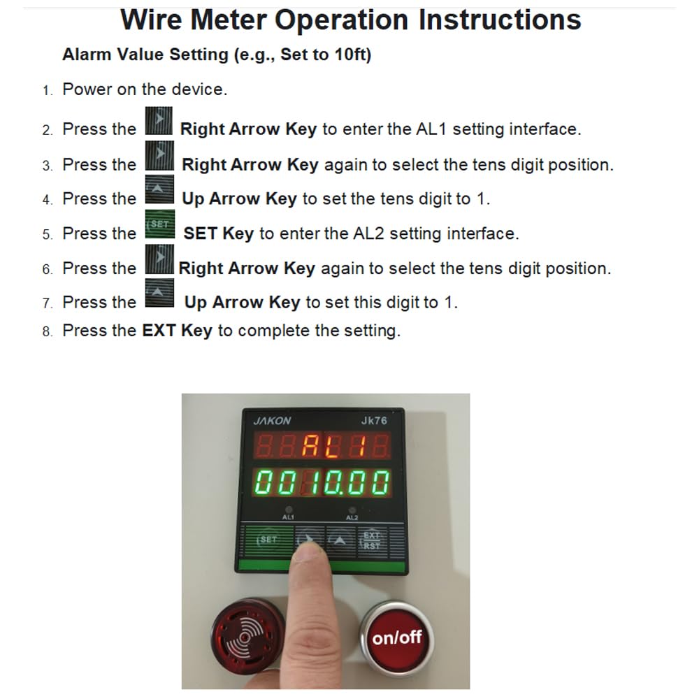 Wire Meter Counter,Length Measuring Meter,Wire Length Counter,Cable Length Counter,1/10" - 1" Capacity,Measures in Feet up to 9999 Feet