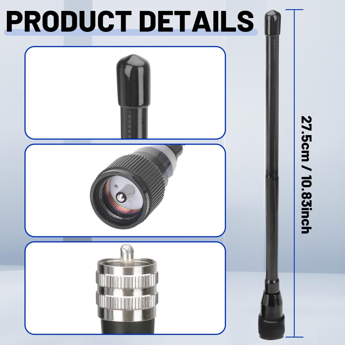 Arridioter 27MHz PL259 Connector,9.84ft RG58 CB Radio Antenna Magnetic Base Kit with BNC Coaxial Cable Compatible